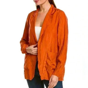 Go> By Go Silk Women's Orange Go> By Gosilk Go Crinkle Cut Silk Jacket Size S